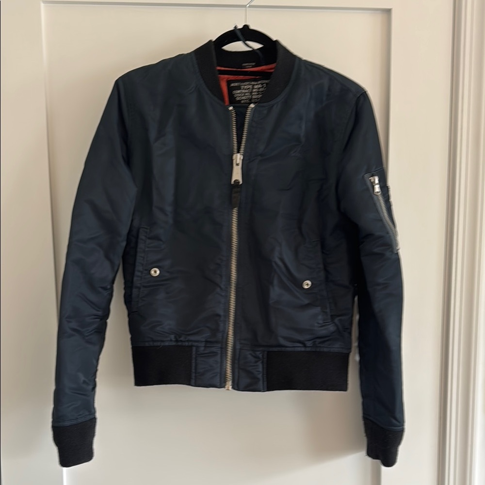 Schott NYC Blue Bomber Jacket Classic Varsity Style